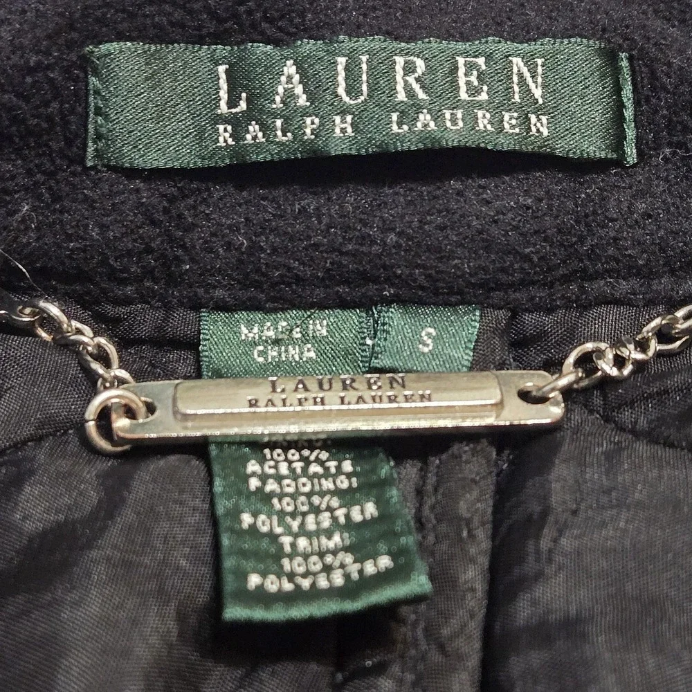 Lauren Ralph Lauren Women's Black Quilted Light Padded Full Zip Jacket Sz Small - Picture 8 of 9